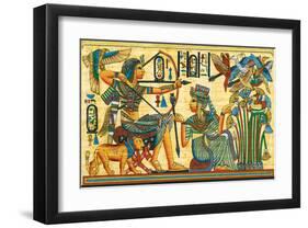 Tutankhamun Hunting Birds-null-Framed Art Print