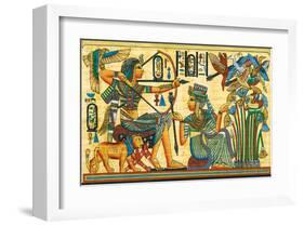 Tutankhamun Hunting Birds-null-Framed Art Print