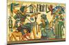 Tutankhamun Hunting Birds-null-Mounted Art Print