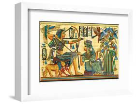 Tutankhamun Hunting Birds-null-Framed Art Print