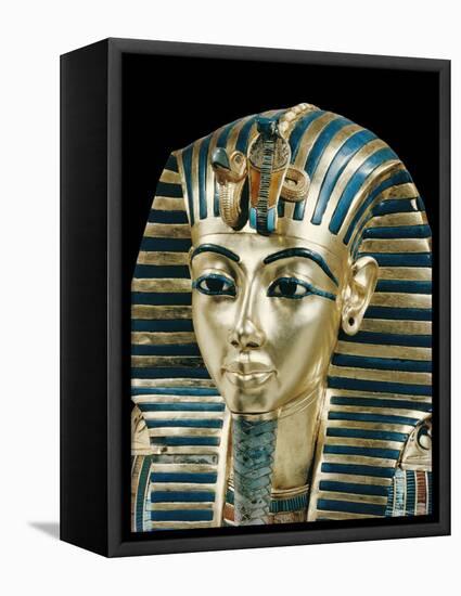 Tutankhamun's Funeral Mask in Solid Gold Inlaid with Semi-Precious Stones, Thebes, Egypt-Robert Harding-Framed Stretched Canvas