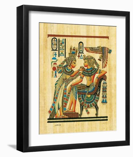 Tutankhamun with His Queen-null-Framed Art Print