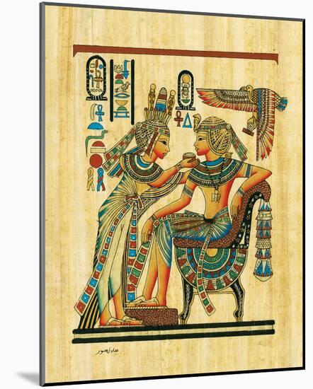 Tutankhamun with His Queen-null-Mounted Art Print