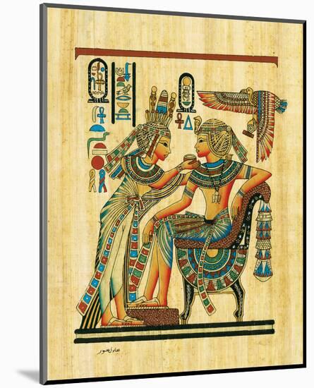 Tutankhamun with His Queen-null-Mounted Art Print