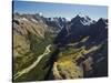 Tutoko River, Valley, Fiordland National Park, Southern Alps, Southland, South Island, New Zealand-Rainer Mirau-Stretched Canvas