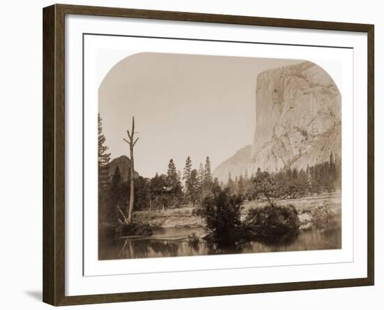 Tutucanula - El Capitan 3600 ft. Yosemite, California, 1861-Carleton Watkins-Framed Art Print