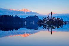 Slovenia, Bled, Lake Bled and Julian Alps, Church of the Assumption-Tuul And Bruno Morandi-Photographic Print