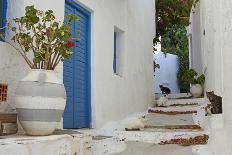 Blue Door, Ermoupoli (Khora), Syros Island, Cyclades, Greek Islands, Greece, Europe-Tuul-Photographic Print