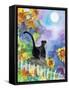 TUXEDO CAT MOONLIGHT SUNFLOWERS-sylvia pimental-Framed Stretched Canvas