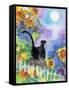 TUXEDO CAT MOONLIGHT SUNFLOWERS-sylvia pimental-Framed Stretched Canvas