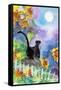 TUXEDO CAT MOONLIGHT SUNFLOWERS-sylvia pimental-Framed Stretched Canvas