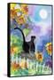 TUXEDO CAT MOONLIGHT SUNFLOWERS-sylvia pimental-Framed Stretched Canvas