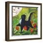 Tuxedo Cat With Moonface & Tulips-sylvia pimental-Framed Art Print