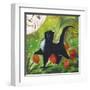 Tuxedo Cat With Moonface & Tulips-sylvia pimental-Framed Art Print