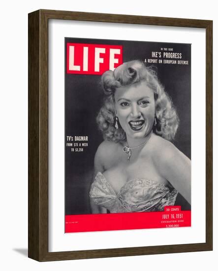 TV actress Dagmar, Virginia Ruth Egnor, July 16, 1951-Alfred Eisenstaedt-Framed Photographic Print