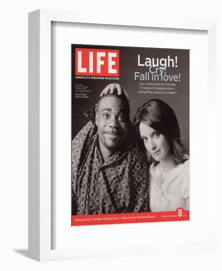 TV Co-stars Tracy Morgan and Tina Fey, September 8, 2006-Cass Bird-Framed Photographic Print