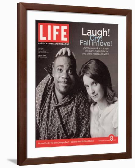 TV Co-stars Tracy Morgan and Tina Fey, September 8, 2006-Cass Bird-Framed Photographic Print