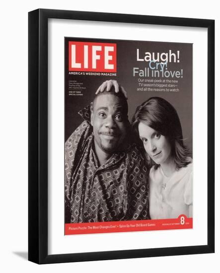 TV Co-stars Tracy Morgan and Tina Fey, September 8, 2006-Cass Bird-Framed Photographic Print