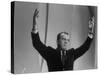 TV Emcee Ed Sullivan Holding His Arms Up, During 20th Anniversary Show-Arthur Schatz-Stretched Canvas