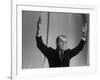 TV Emcee Ed Sullivan Holding His Arms Up, During 20th Anniversary Show-Arthur Schatz-Framed Premium Photographic Print