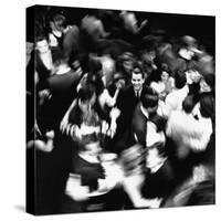 TV Host Dick Clark in Middle of Teenage Dancers on Dance Floor During American Bandstand Show-Paul Schutzer-Stretched Canvas