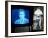 TV Image of Cbs Newscaster Dan Rather Giving Analysis of Pres. Nixon's Resignation Speech-Gjon Mili-Framed Photographic Print