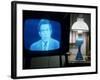 TV Image of Cbs Newscaster Dan Rather Giving Analysis of Pres. Nixon's Resignation Speech-Gjon Mili-Framed Photographic Print