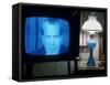 TV Image of Pres. Richard M. Nixon Announcing His Resignation in Speech from the Oval Office-Gjon Mili-Framed Stretched Canvas