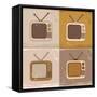 Tv Set Icons-YasnaTen-Framed Stretched Canvas