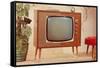 TV Set, Retro-null-Framed Stretched Canvas