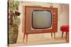 TV Set, Retro-null-Stretched Canvas