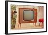 TV Set, Retro-null-Framed Art Print