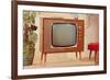 TV Set, Retro-null-Framed Art Print