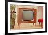 TV Set, Retro-null-Framed Art Print