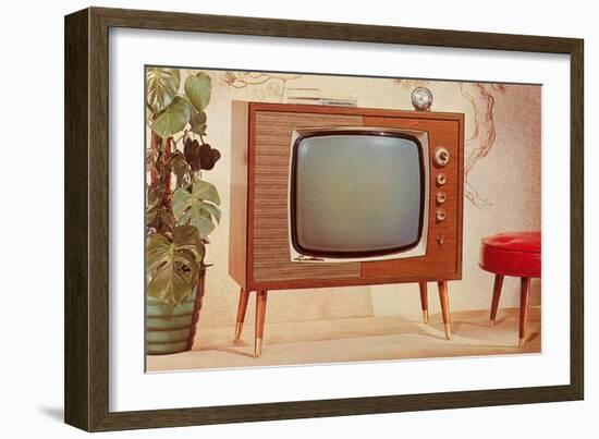 TV Set, Retro-null-Framed Art Print