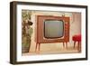 TV Set, Retro-null-Framed Art Print