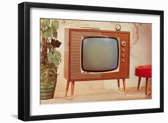 TV Set, Retro-null-Framed Art Print