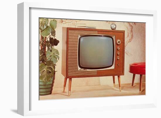 TV Set, Retro-null-Framed Art Print