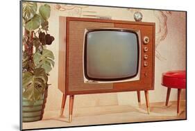 TV Set, Retro-null-Mounted Art Print