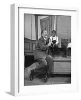 TV Show Host Art Linkletter Doing His TV Show "House Party" at Cbs TV City-Ralph Crane-Framed Premium Photographic Print