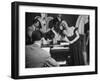 TV Star Dog J. J. Morgan Singing with Peggy Martin-Walter Sanders-Framed Premium Photographic Print