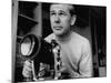 TV Star Johnny Carson at Home Studying Astronomy from the Large Telescope in His Window-Arthur Schatz-Mounted Premium Photographic Print