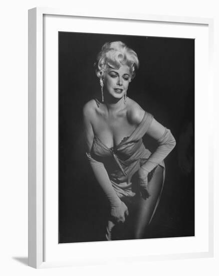 TV Stripper Barbara Nichols in the Play "The Untouchables"-J^ R^ Eyerman-Framed Premium Photographic Print