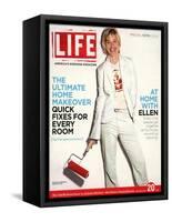 TV Talkshow Host Ellen DeGeneres Holding Paint Roller for Home Makeover Feature, May 20, 2005-Guy Aroch-Framed Stretched Canvas