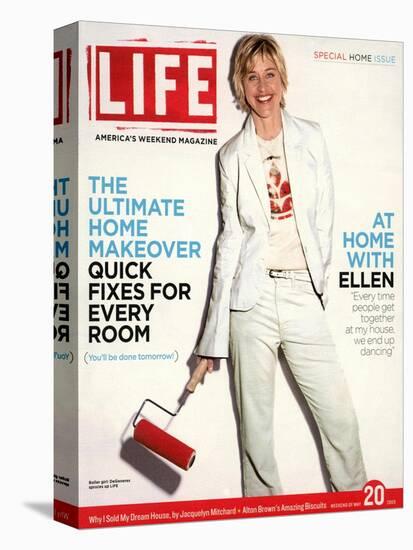 TV Talkshow Host Ellen DeGeneres Holding Paint Roller for Home Makeover Feature, May 20, 2005-Guy Aroch-Stretched Canvas