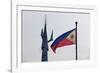 Tv Tower and National Flag, Manila, Philippines-Keren Su-Framed Photographic Print