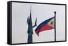 Tv Tower and National Flag, Manila, Philippines-Keren Su-Framed Stretched Canvas