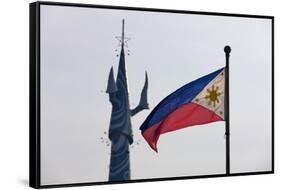 Tv Tower and National Flag, Manila, Philippines-Keren Su-Framed Stretched Canvas