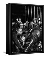 TVA Workers Installing Huge Generator at World's Largest Coal Fueled Steam Plant-Margaret Bourke-White-Framed Stretched Canvas