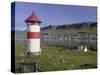 Tvoroyri Village and Lighthouse, Suduroy, Suduroy Island, Faroe Islands, Denmark, Europe-Patrick Dieudonne-Stretched Canvas